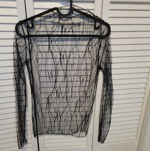Black see through mesh top